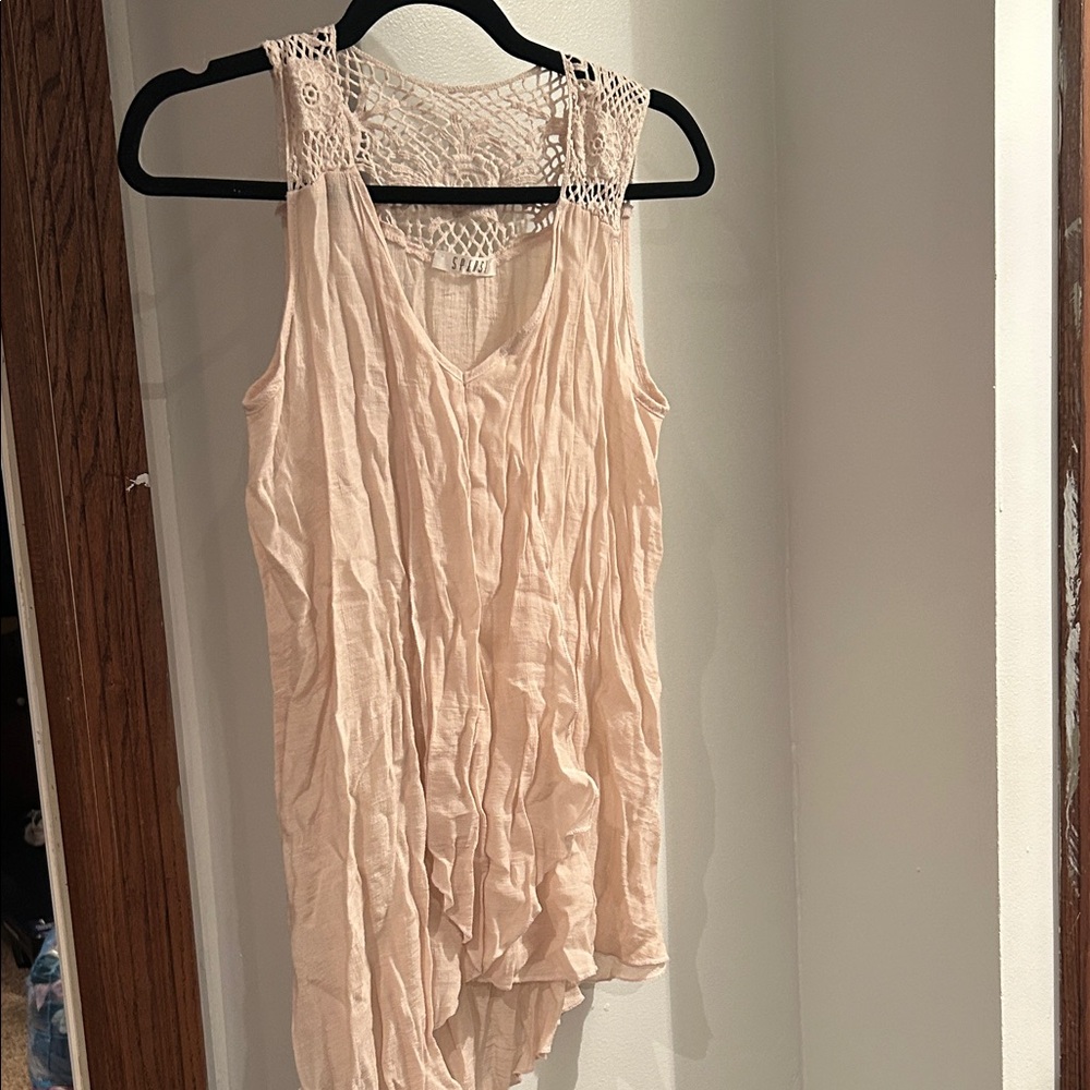 Spense Cream Sleeveless Tank Top